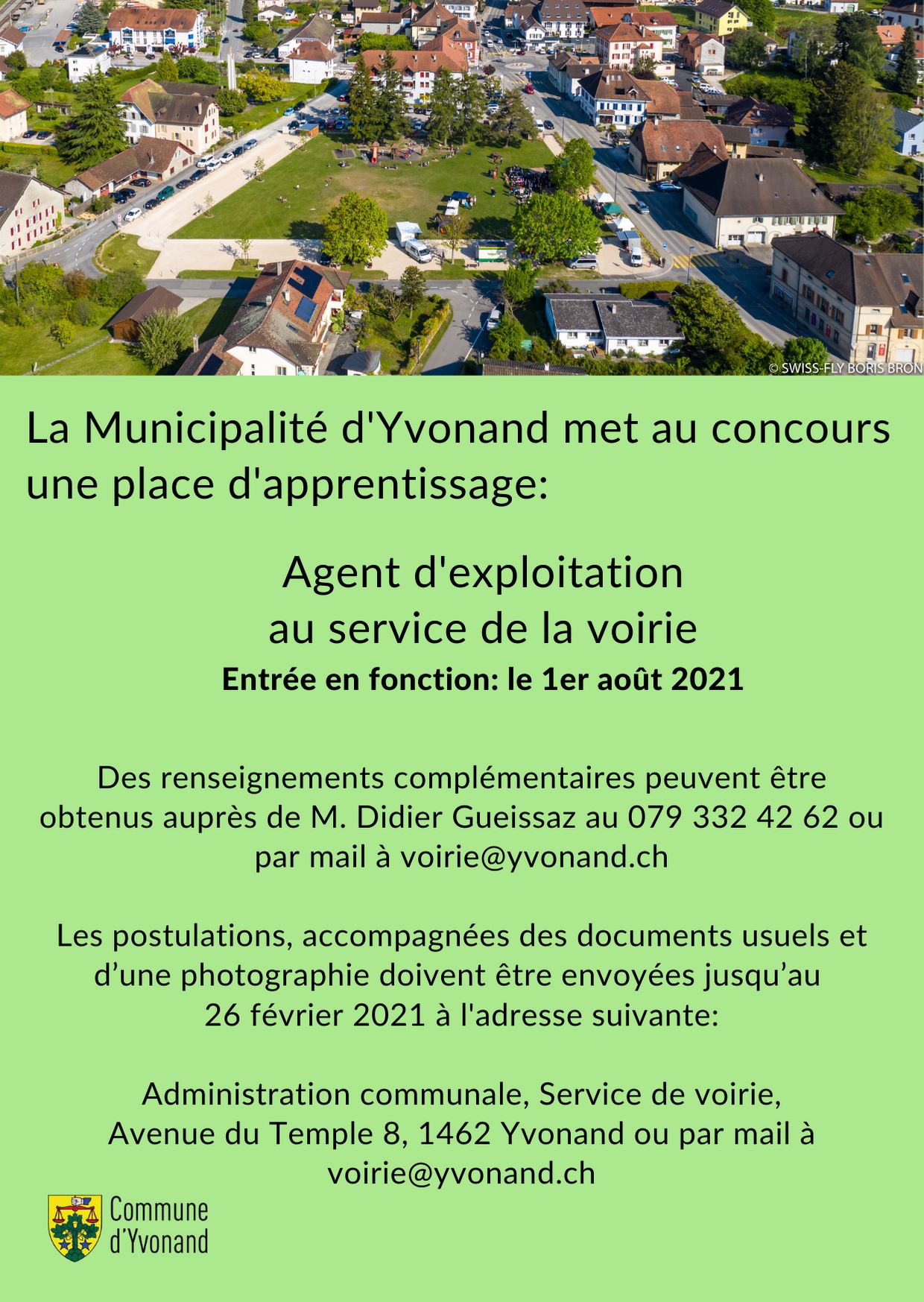 Place d'apprentissage_Agent d'exploitation_Service voirie