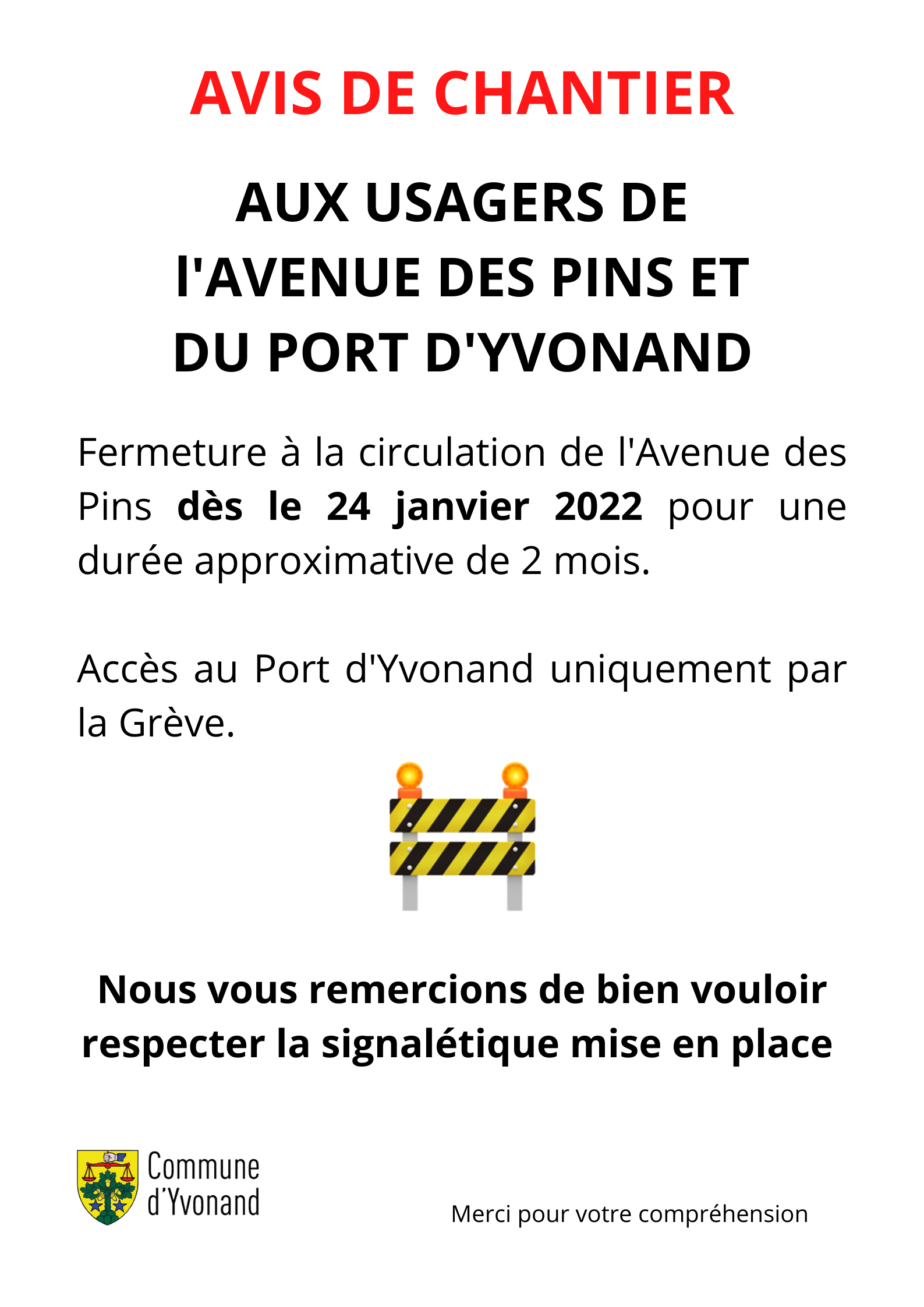 Fermeture av. des Pins