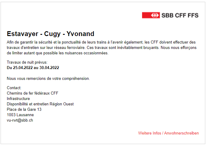 Estavayer - Cugy - Yvonand 25-30.04