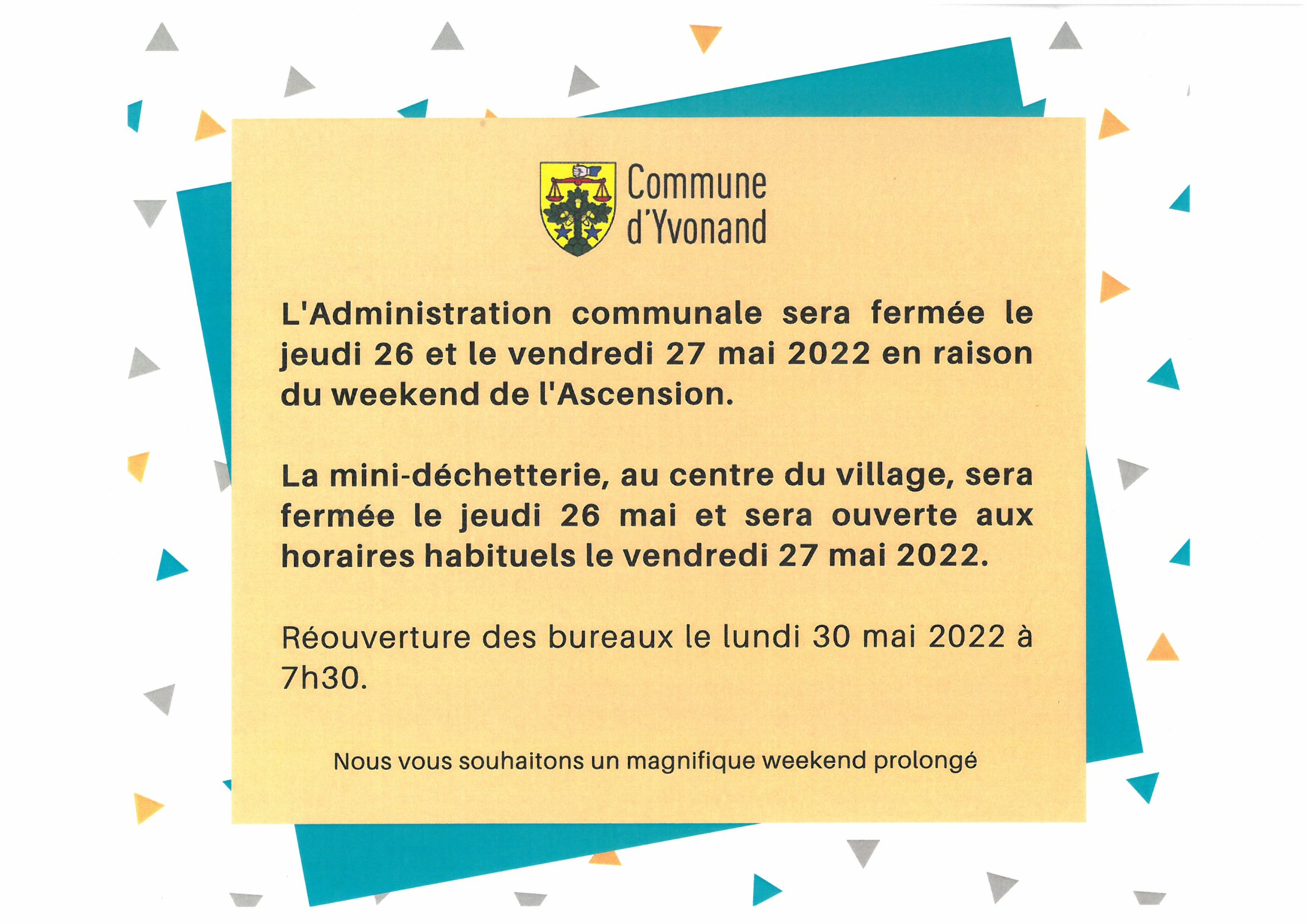 Commune Yvonand_Fermeture Ascension