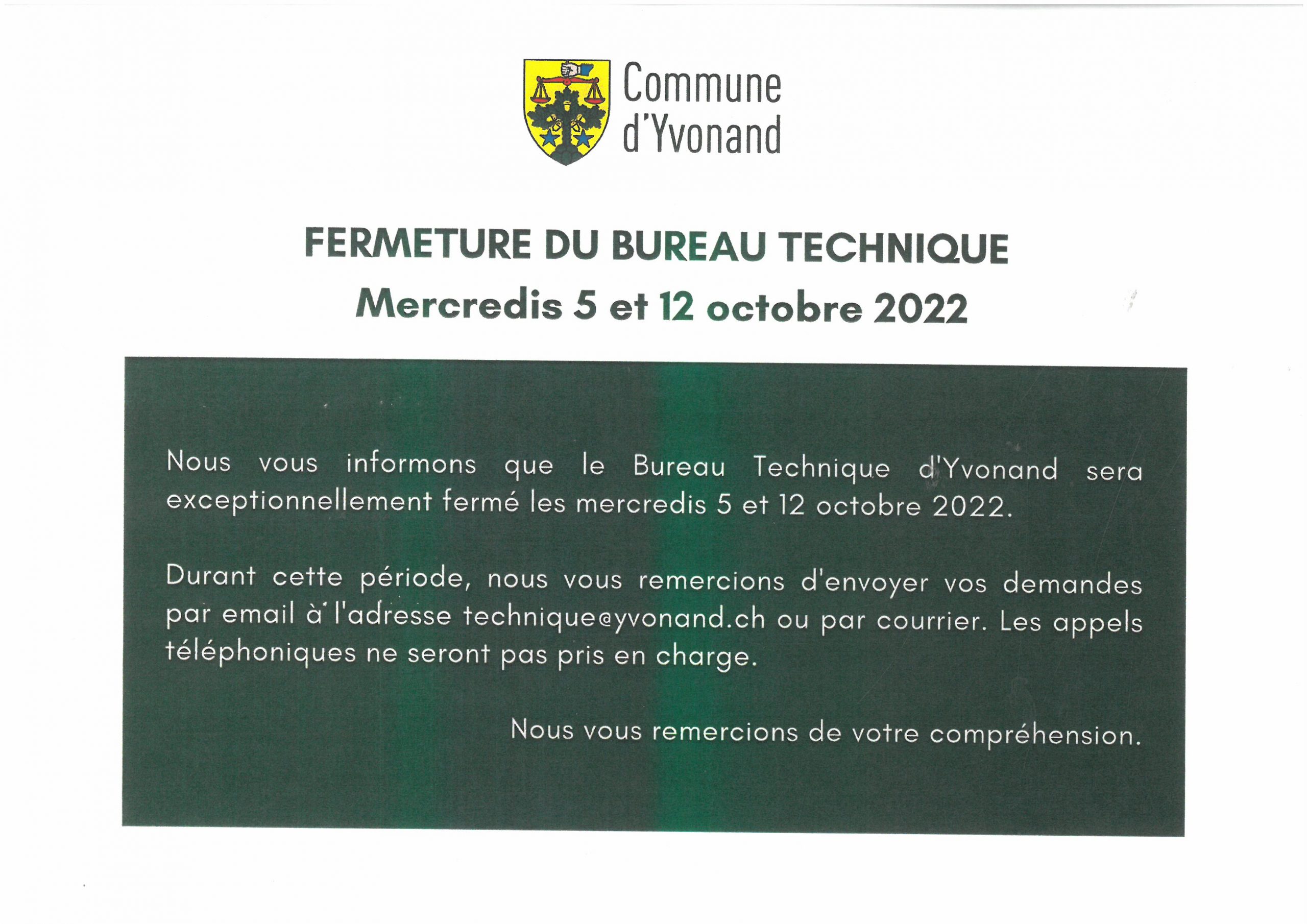 Fermeture bureaut technique
